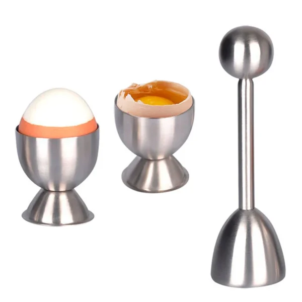 Hardgekookt Ei Snijder & Schaalleeg maker Inox – Schone Opening in 1 Gebaar